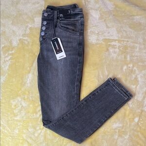 Express Women's Charcoal Skinny Jeans